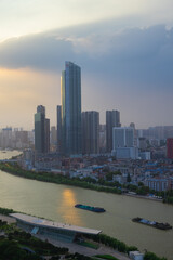 Summer city skyline scenery of Wuhan, Hubei, China