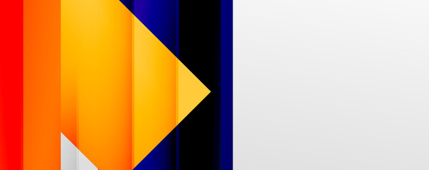 Geometric abstract backgrounds with shadow lines, modern forms, rectangles, squares and fluid gradients. Bright colorful stripes cool backdrops