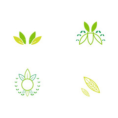 Fototapeta na wymiar flat emblem logo design for Agriculture with the concept of green leaves vector. Green nature logo used for agricultural systems, farmers, and plantation products. logo template.