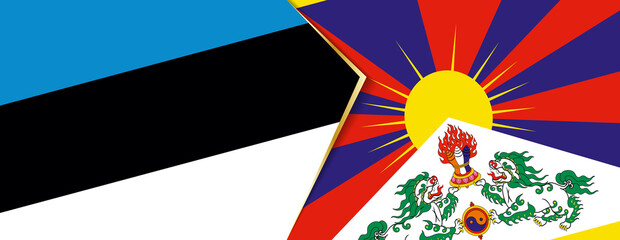 Estonia and Tibet flags, two vector flags.