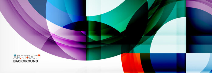 Obraz premium Round shapes, triangles and circles. Modern abstract background