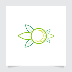 flat emblem logo design for Agriculture with the concept of green leaves vector. Green nature logo used for agricultural systems, farmers, and plantation products. logo template.