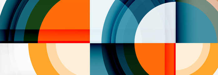 Round shapes, triangles and circles. Modern abstract background