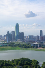 Fototapeta na wymiar Summer city skyline scenery of Wuhan, Hubei, China