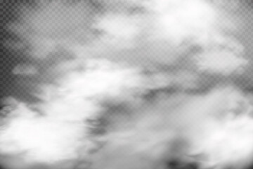 White vector cloudiness ,fog or smoke on dark checkered background.