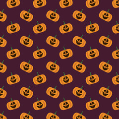 happy halloween card with pumpkins pattern