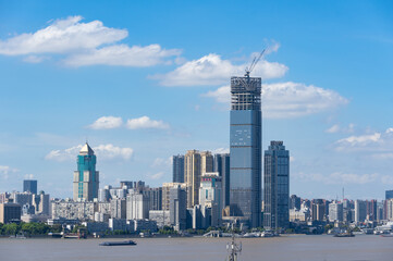 Obraz premium Summer city skyline scenery of Wuhan, Hubei, China