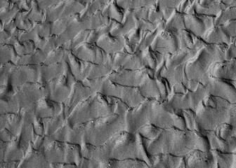 sand beach texture. Black and white.