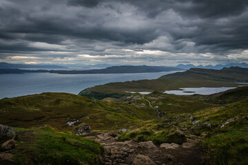 Fototapeta na wymiar Natural landscape in the Old Man of Storr, Isle of Skye, Highland, Scotland