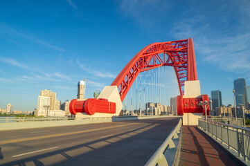 Summer city skyline scenery of Wuhan, Hubei, China