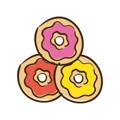 sweet donuts flat style icon