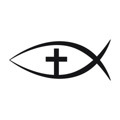Jesus Fish, Christian Ichthys Fish symbol icon