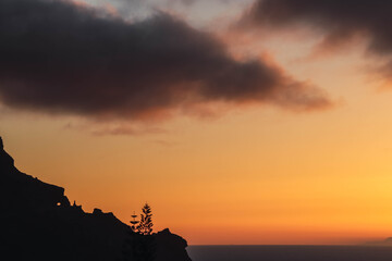 sunset of the island