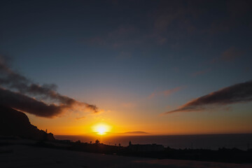 sunset of the island