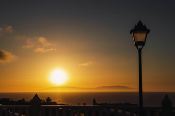 sunset of the island