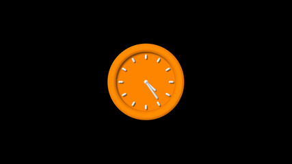Fototapeta premium New orange color 3d wall clock icon on black background 