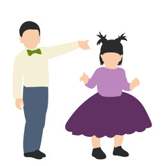  isolated, flat style little kids