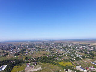 Aerial view of the saburb landscape (drone image). Near Kiev