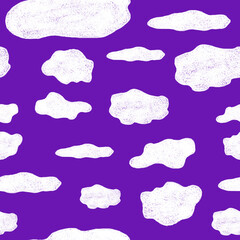pattern with clouds on a purple background