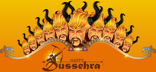 innovative vector illustration of Happy Dussehra festival of India.vector