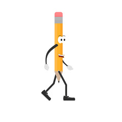Pencil. Pencil character, vector illustration