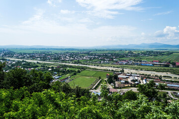 Aerial view of Targu Neamt city, Romania
