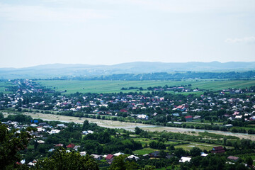 Aerial view of Targu Neamt city, Romania