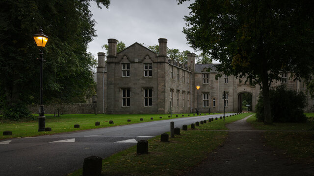 The entry portico to the Huntly Castle trail, Scotland, United Kingdom