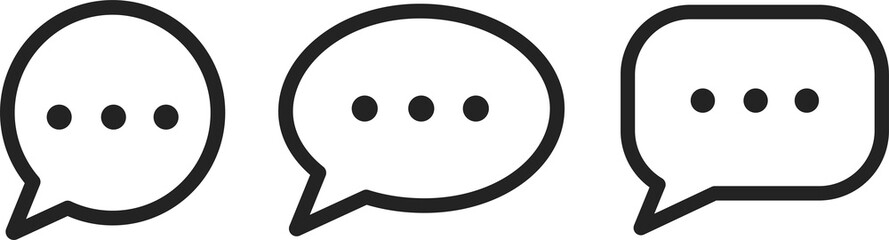Chatting or messaging bubbles with dots flat icon apps and websites