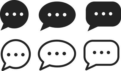 Chatting or messaging bubbles with dots flat icon apps and websites