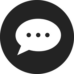 Fototapeta premium Chatting or messaging bubbles with dots flat icon apps and websites