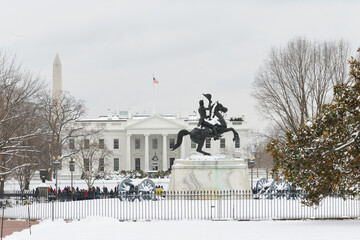 White House in snow blizzard - Washington D.C. United States of America