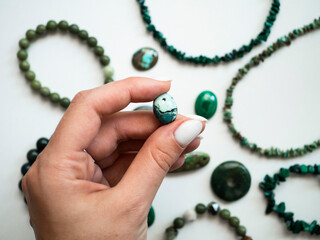 Natural turquoise beads and pendants