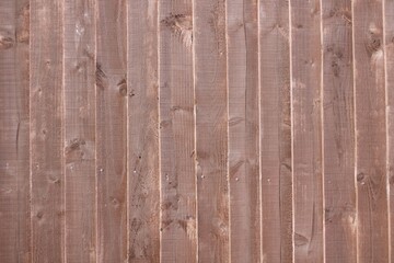 Brown stained wooden panelled fence background with space for copy 