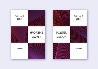 Business cover design template set. Violet abstrac