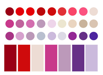 Highlights Covers. pastel pink, red and purple palette.