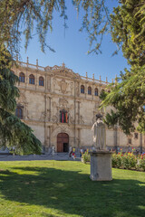 Facade of the University of Alcalá de Henares. Built between 1537 and 1553 in the Renaissance...