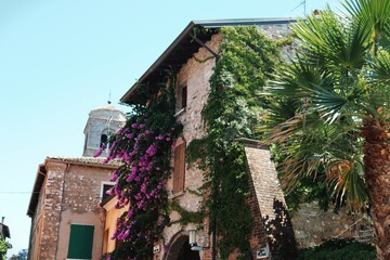 old house in the village at Lago du Garda, Sirmione, Italy