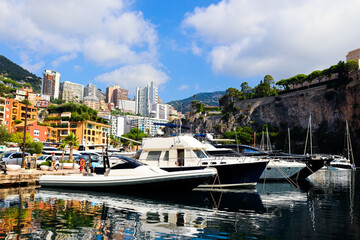 Luxurious Boats and yachts in the harbor of Monaco, Côte d’Azur 