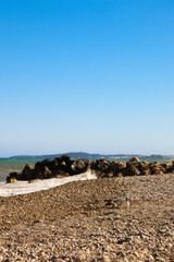 beach and sea view with a sea gull at Côte d’Azur, France