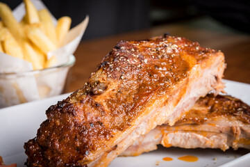 a pork spare rib grilled to perfection