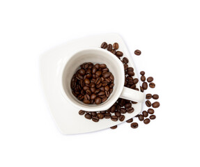 Cup of coffee isolated on white background