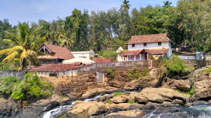 Fototapeta na wymiar nature tourist places in india tamilnadu kaniyakumari aruvikkarai 