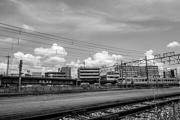白黒の鉄道写真