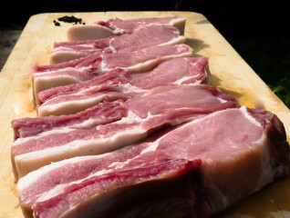 steaks on the bone. loin. meat pork on the bone