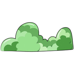 Obraz premium Funny cartoon vector bushes. Cute nursery illustration on white background. Ready for print. Can be used for sticker, poster, print, fabric, textile