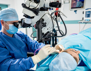 Tympanoplasty to restore the integrity of tympanic membrane in mesotympanitis.