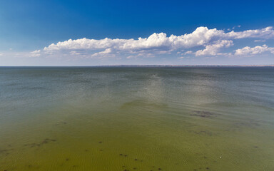 Fototapeta na wymiar Summer Bilhorod-Dnistrovskyi Estuary in Ukraine.