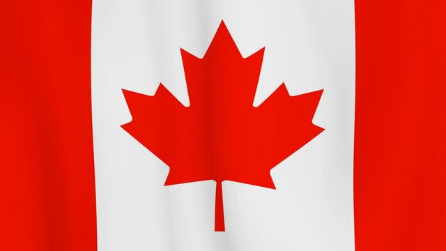 Canadian flag, flowing animation