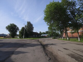 roads  under blue sky  with silver clouds